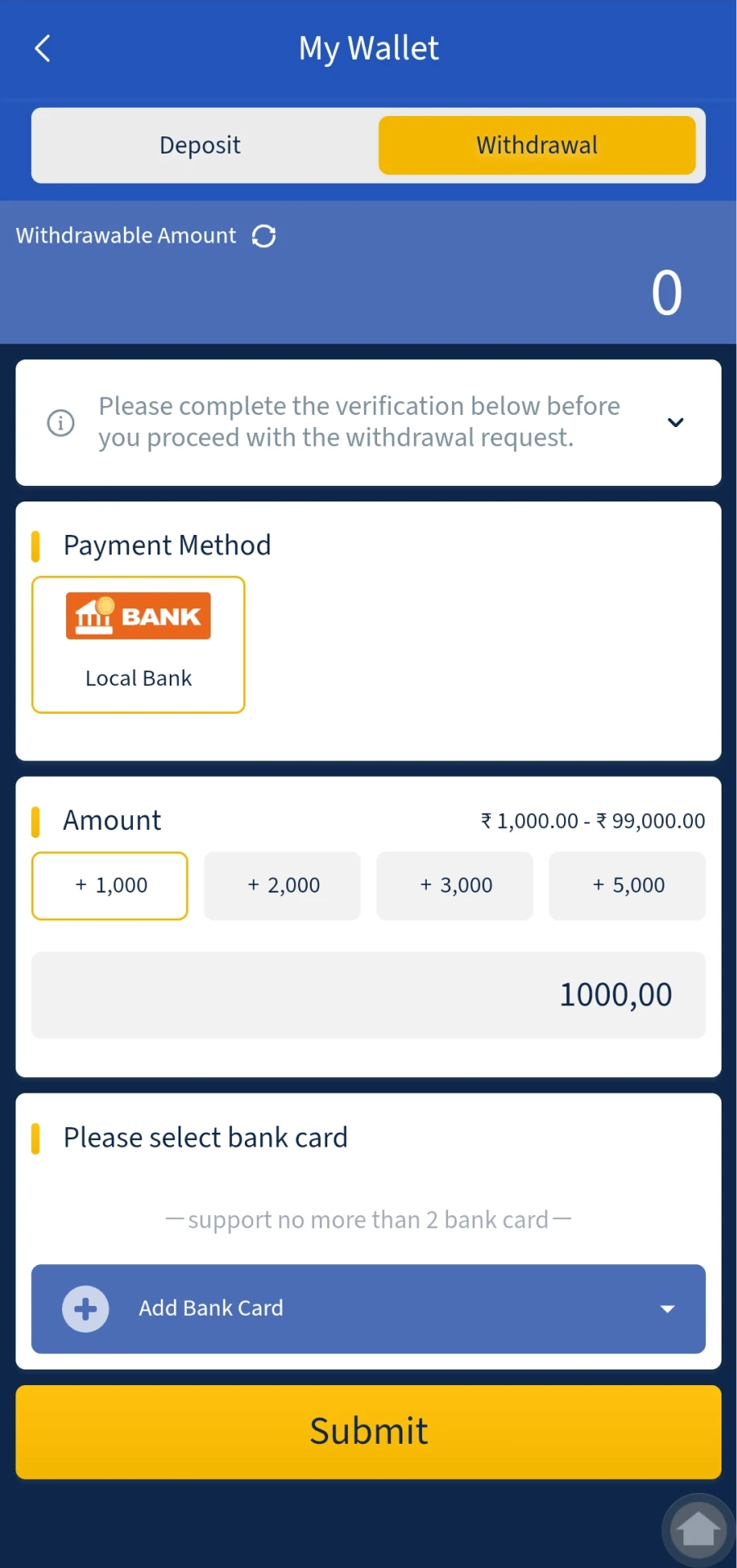 Fill in payment fields.