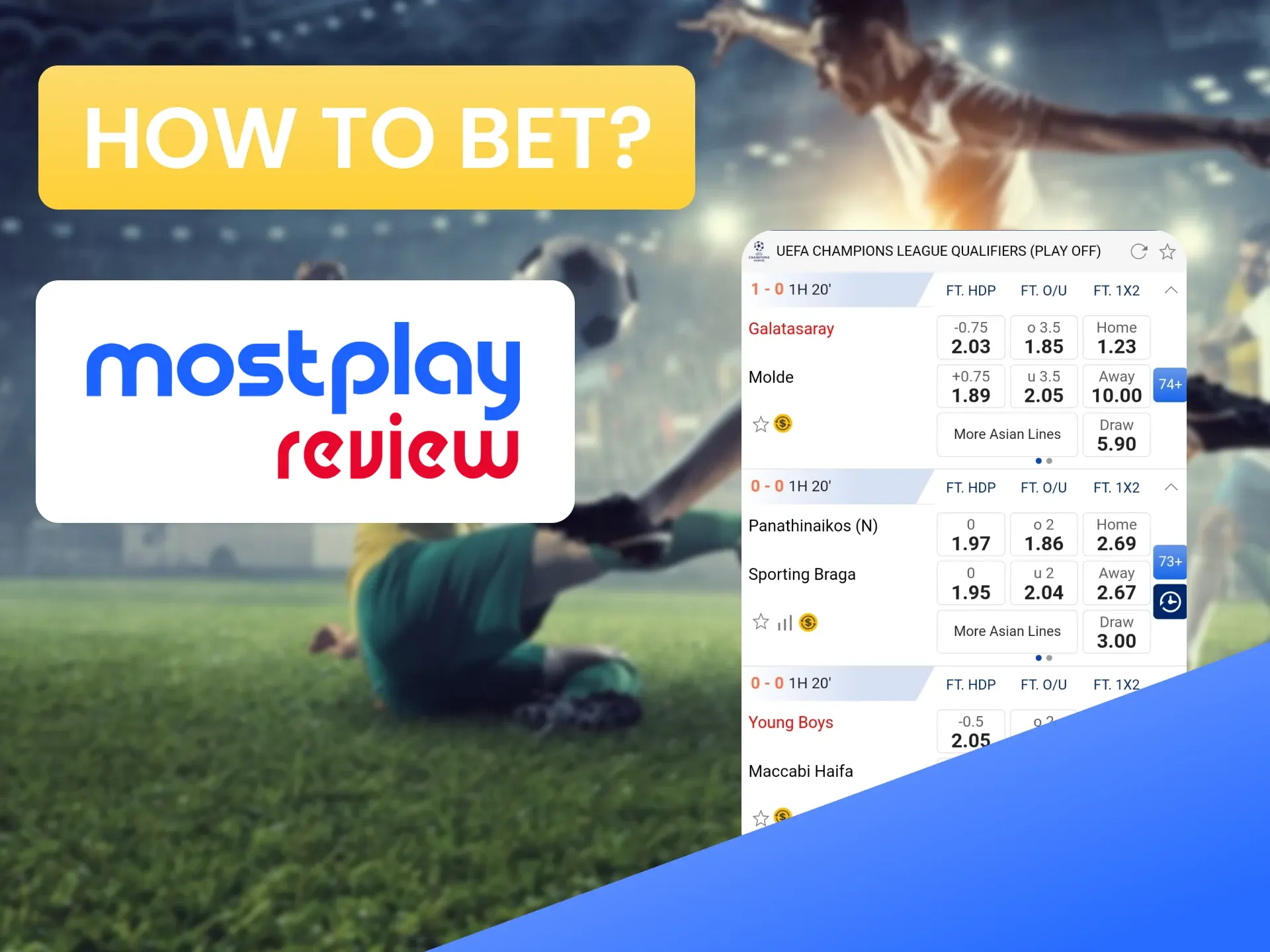 Learn how to place your first bet on Football from Mostplay.