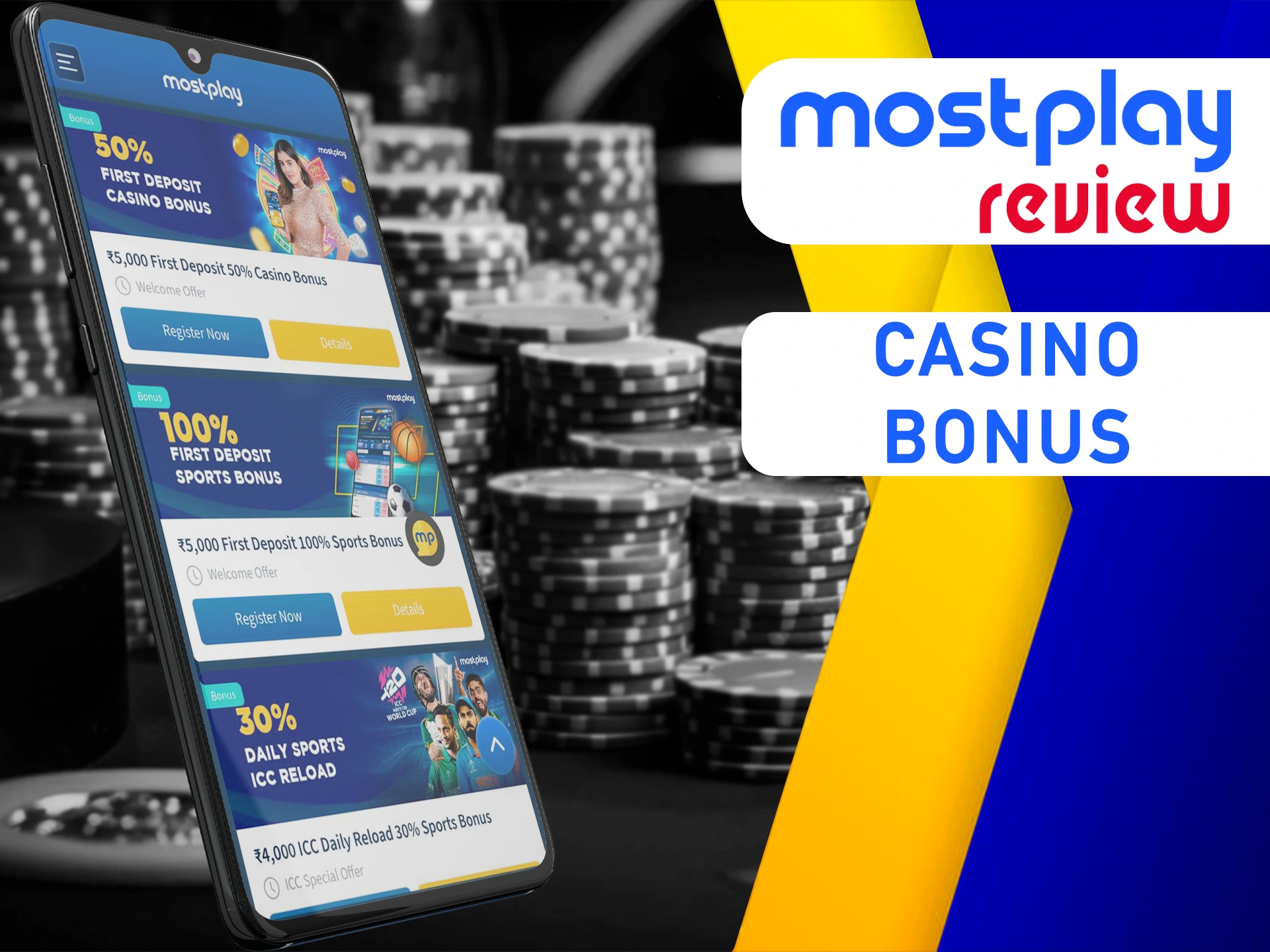 Get Mostplay casino bonus after playing casino games.
