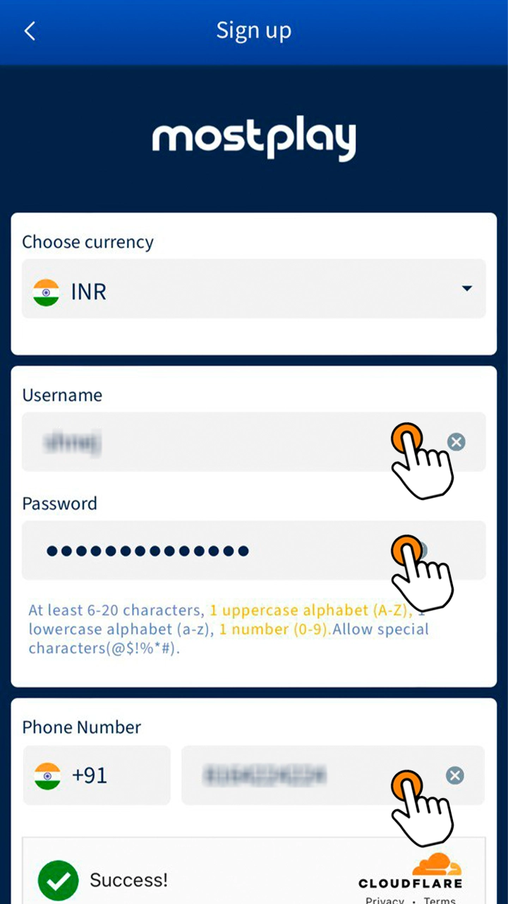 Fill in all of the required fields.